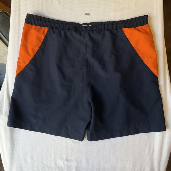 Arena Men Swimwear L Navy Swim Trunks Colorblock Activewear Logo Contrast Trim - Picture 11 of 11